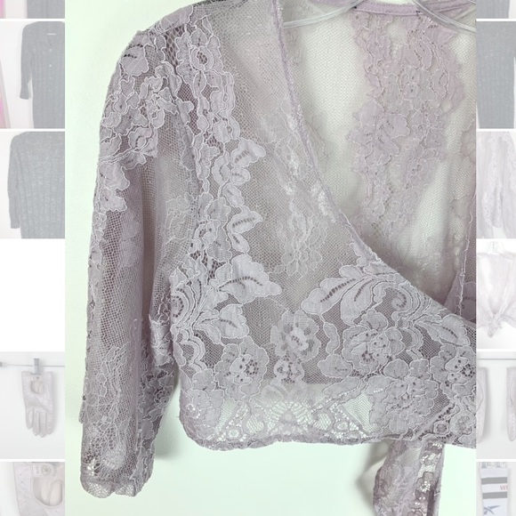 MISSGUIDED Mauve Lace Beach Top - Picture 8 of 12
